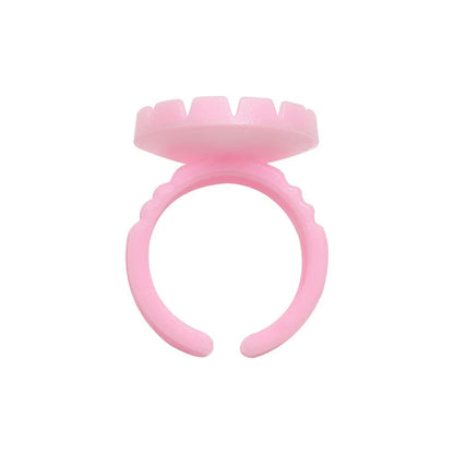 Wholesale100Pcs  Tools Lash Disposable Container Tattoo Pigment Eyelash Extension Cup Rings Holder Eyelash Glue Fan Supplies