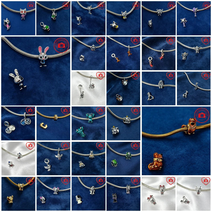 New Original Charms DIY Women Jewelry Gifts Fox Rabbit Chicken Pig Pet Dog Elephant Beads Fit 925 Silver Bracelets Accessories