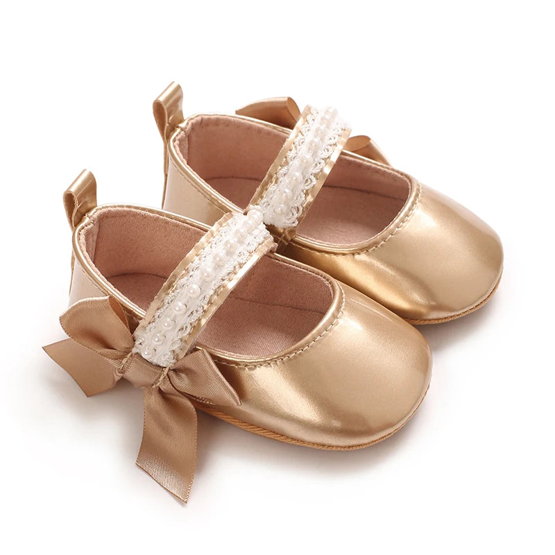Infant Pre-Walker Shoes 0-1Year Baby Girls Princess Sandals Bowknot Soft Sole Elegant Formal Walking Shoes