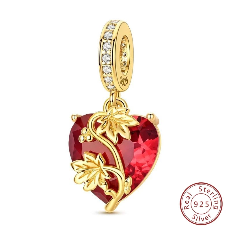 Hot Sales 925 Sterling Silver Golden Series Charms Leopard Little Bear Starfish Bow Bead Fit Original Bracelet DIY Women Jewelry