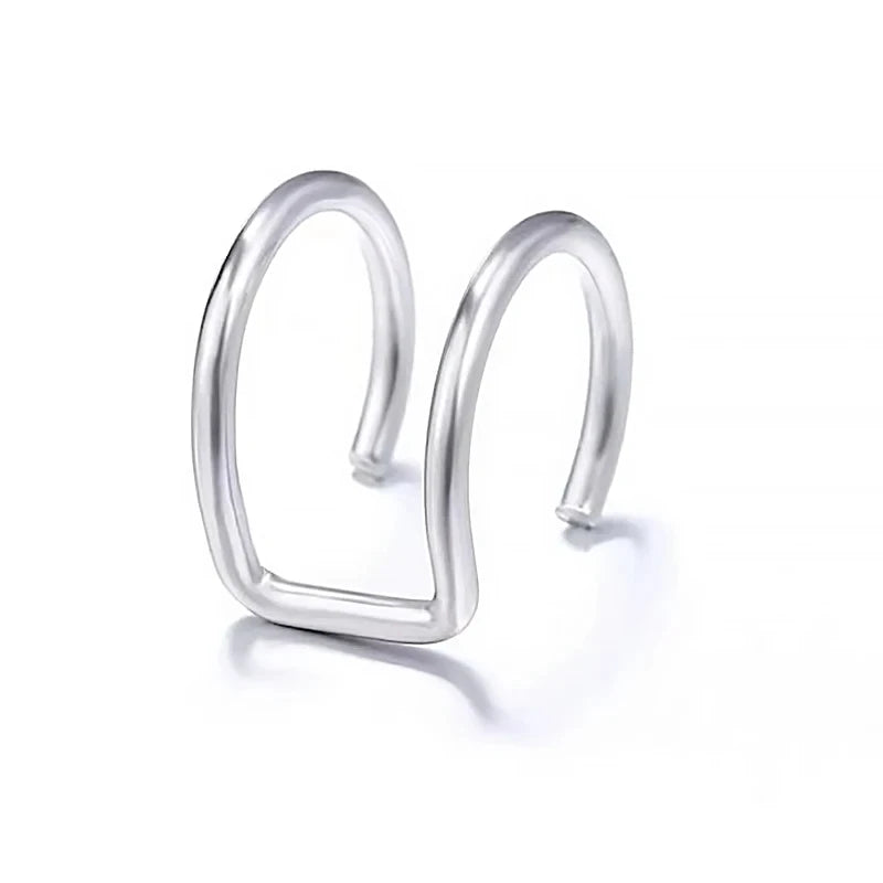 1pc Women Lips Rings Medical Titanium Steel Fake Nose Ring Septum Piercing Clip on Mouth Ring Fake Piercing Body Clip Hoop