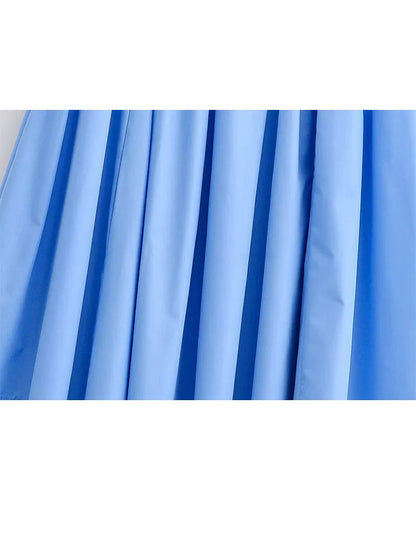 HH Women Spring Fashion Versatile Elegant Puffy Solid Long Skirt Female High Waist Zipper Casual Temperament Simple A-Line Skirt