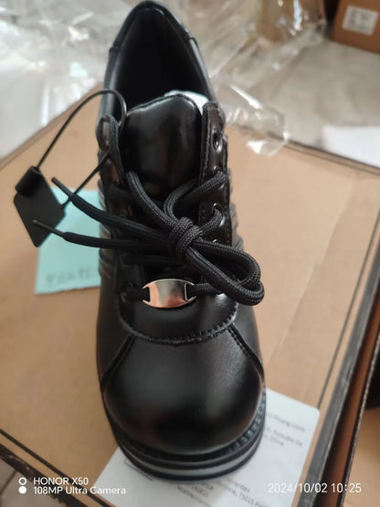 2025 Demonia Women Same Platform Goth Punk Style Lace-up Big Head Muffin Bottom Subcultural Small Leather Shoes