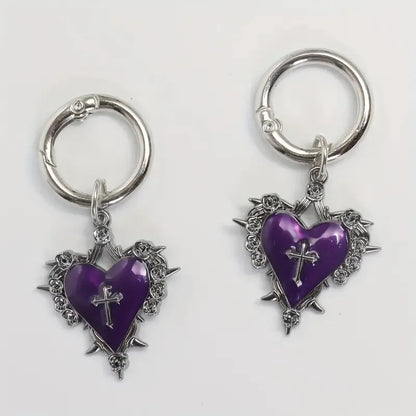 1pair/2pcs Gothic Style Rose Heart Cross Shoe Boot Pendants Suitable for Parties And Daily Wear Personalized DIY Decorations