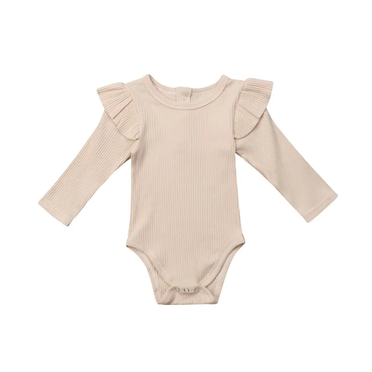 ma&baby 0-24M Spring Fall Newborn Baby Girls Romper Infant Knit Ruffle Jumpsuit Soft Long Sleeve Solid Color  Clothing