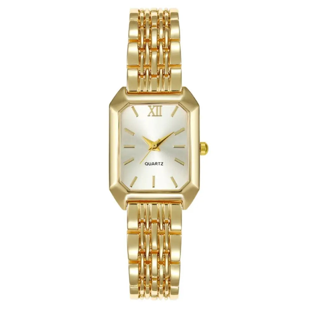 Fashion Stainless Steel Quartz Watches Folding buckle Square Women Wristwatch Business Luxury Gift Strap Watch Student