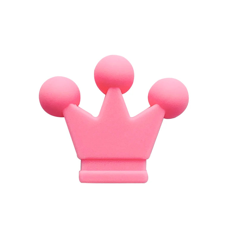 10pcs Food Grade Crown Silicone Beads Baby Teething Toys  Silicone DIY Pacifier Chain Pendant Accessories Baby Teethers