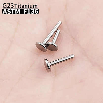 1/10PCS Titanium Labret Stud Internally Threaded Push Pin Tragus Helix Conch Septum Flat Back Plug-in  Ear Piercing Jewelry