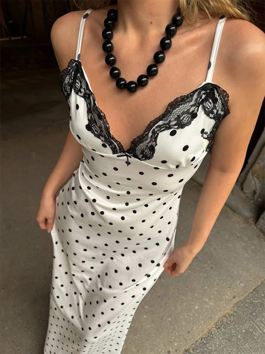 Women's Lace-Trim Strappy Maxi Dress
