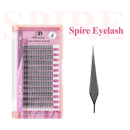 M LU Curl Narrow Spire Anime Comic Premade Fans Spire Lash Blisters Pestanas Lashes Feather Plume Shape Manga False Eyelash