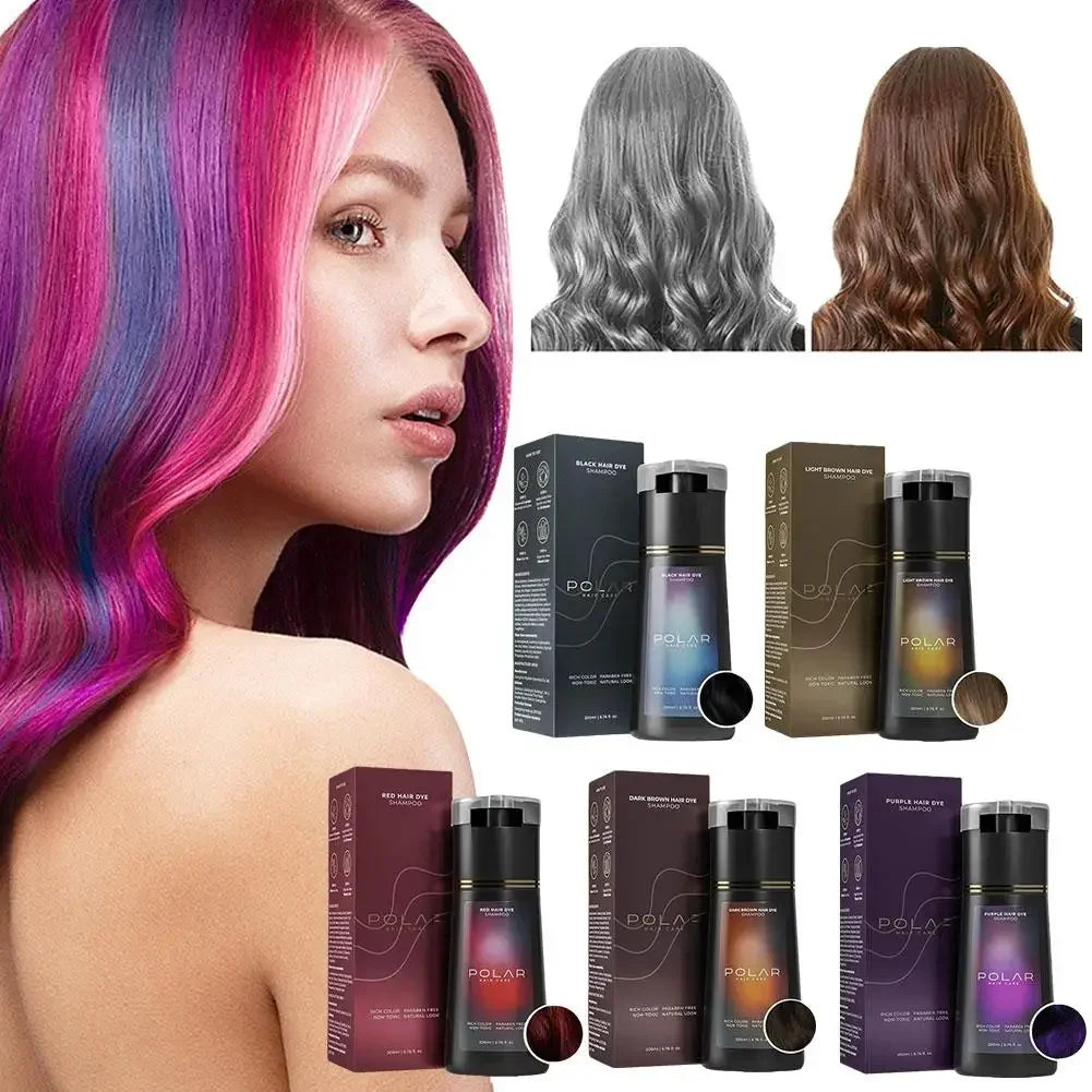 Nourishing Gray Cover Hair Shampoo Kit – Semi-Permanent Natural Color, Supports Healthy and Vibrant Look with Gentle Care