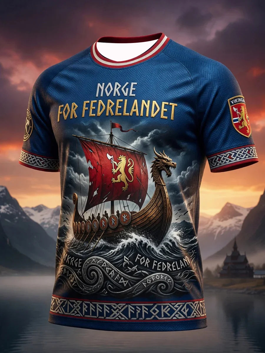 2026 Edition Norwegian Fans Football Training T-Shirt - 3D Print - Fashionable, Comfortable and Breathable - Family Clothing