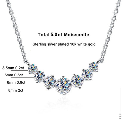 Moissanite Necklace For Woman Wedding Fine Jewely With Certificates 925 Sterling Sliver Plated 18k White Gold Necklace