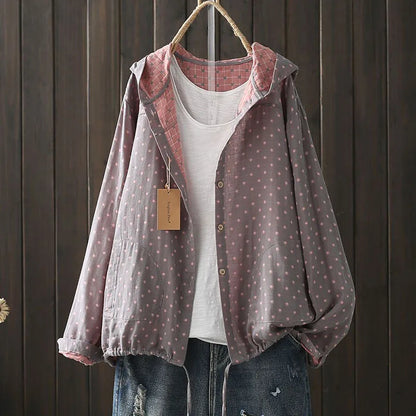New Hooded Printed Shirt Casual Loose Top