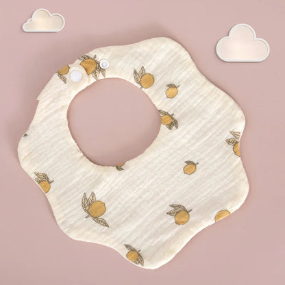 Baby Gauze Bibs Pure Cotton Class A Saliva Towel Milk Spilt Prevent Grass and Wood Dyed 360 Degrees Newborn Bib
