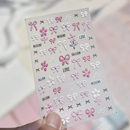 1Pcs Fashion Black White Silver Polka Dot Matrix Diffusion Pentagram Star Starburst Cross-shaped Adhesive DIY Nail Art Stickers