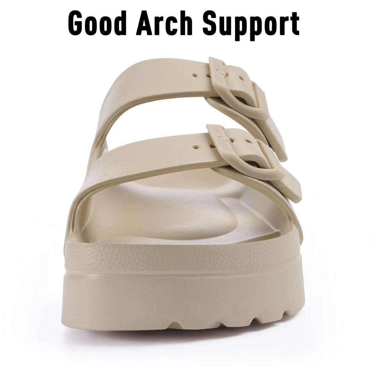 Comwarm New Women's Platform Sandals With Arch Support Lightweight Slip on Eva Slides Summer Beach Sandal with Adjustable Buckle