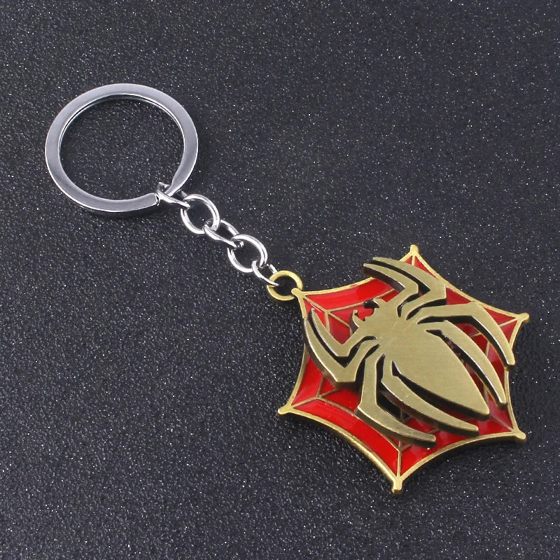 Movie Rotatable Spider Blade Keychain Creative Spider Keyring Cosplay Props Handsome for  Men Women Backpack Jewelry
