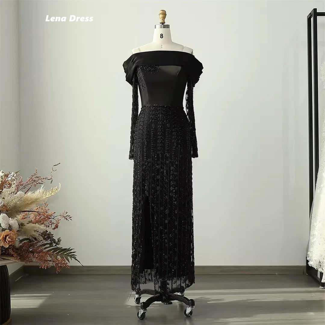Lena Luxurious Women's Evening Dresses Woman Elegant Party Dresses 2025 Custom Made Lace Black Mermaid Luxury Prom Dress 2025