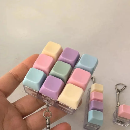 1/4/5/9 Button Keyboard Fidget Clicker Mechanical Keyboard Fidget Keychain For Gifts To Pass The Boring Time