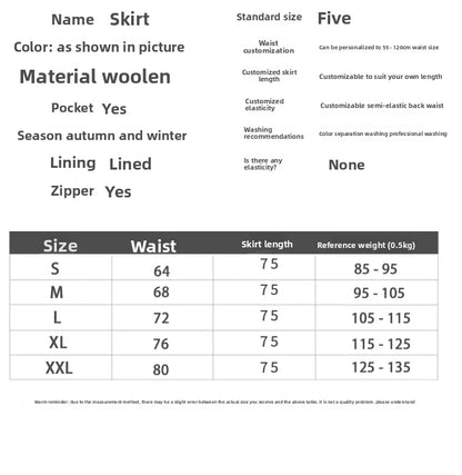 High Quality New Autumn Winter Vintage Butterfly Jacquard Mid-long Umbrella Skirt Elegant High Waist Casual Women Woolen Skirts