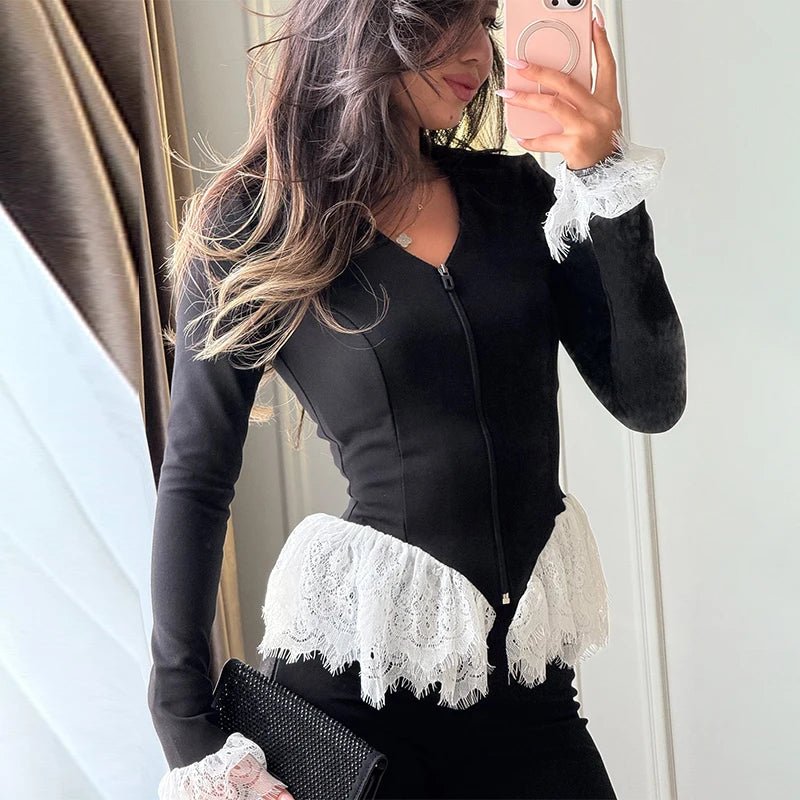 Women's Fashion Ski Suit Hooded Full Sleeve Jacket White High-Waisted Flared Pants Set 2025 Female Fashion Ski Sport Outerwear