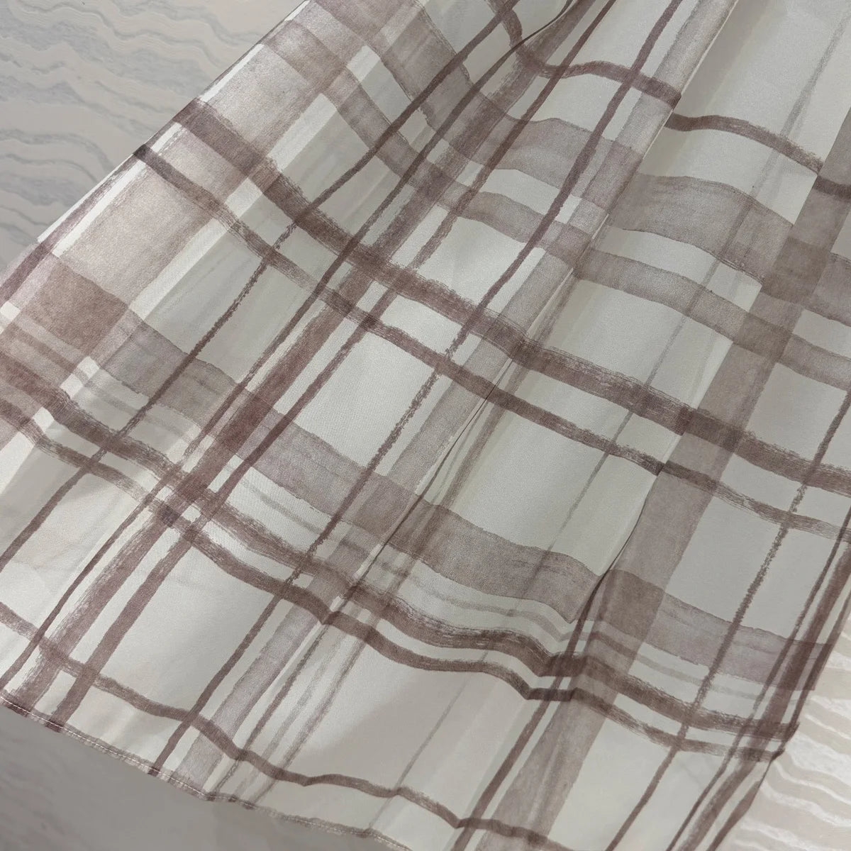 High Quality Plaid Print Pleated Midi Skirt Women Side Zipper A Line Mid Calf Skirts Daily Office Casual Bottoms