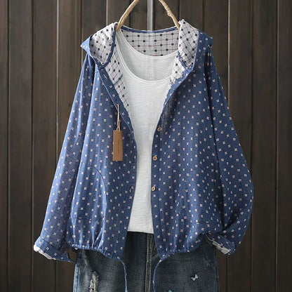 New Hooded Printed Shirt Casual Loose Top