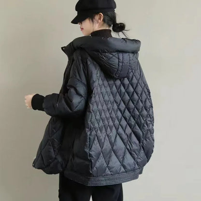 Women's Hooded Diamond-Quilted Jacket