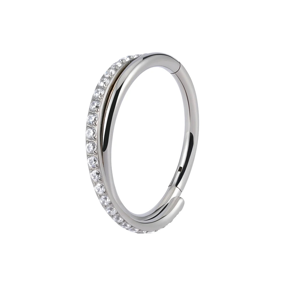 Right Grand Implant Grade Titanium Hinged Seamless Earrings Clicker Hoop Ring for Cartilage Helix Rook Septum Daith Tragus Conch