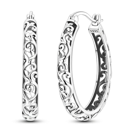 Original 925 Sterling Silver Hoop Earrings Women's Fashion Jewelry Butterfly Iris Lily of the Valley Tulip Flower Luxury Earring