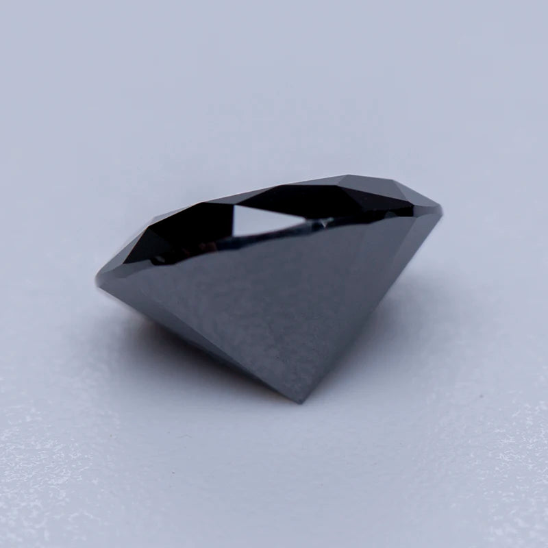 Moissanite Loose Stone Black Color Round Cut 0.5-5.0ct  Synthetic Loose Gemstone With Certificate