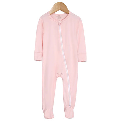 2026 Newborn Baby Bamboo Fiber Romper Solid Breathable Long Sleeve Clothes For 0-24M Boy Girl Jumpsuit Infant Loungewear Pyjamas