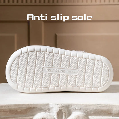 Winter Warm Snow Boots Unisex Thick Platform 4.0CM Quilted Plush Lined Non-Slip Indoor Outdoor Casual Cotton Shoes