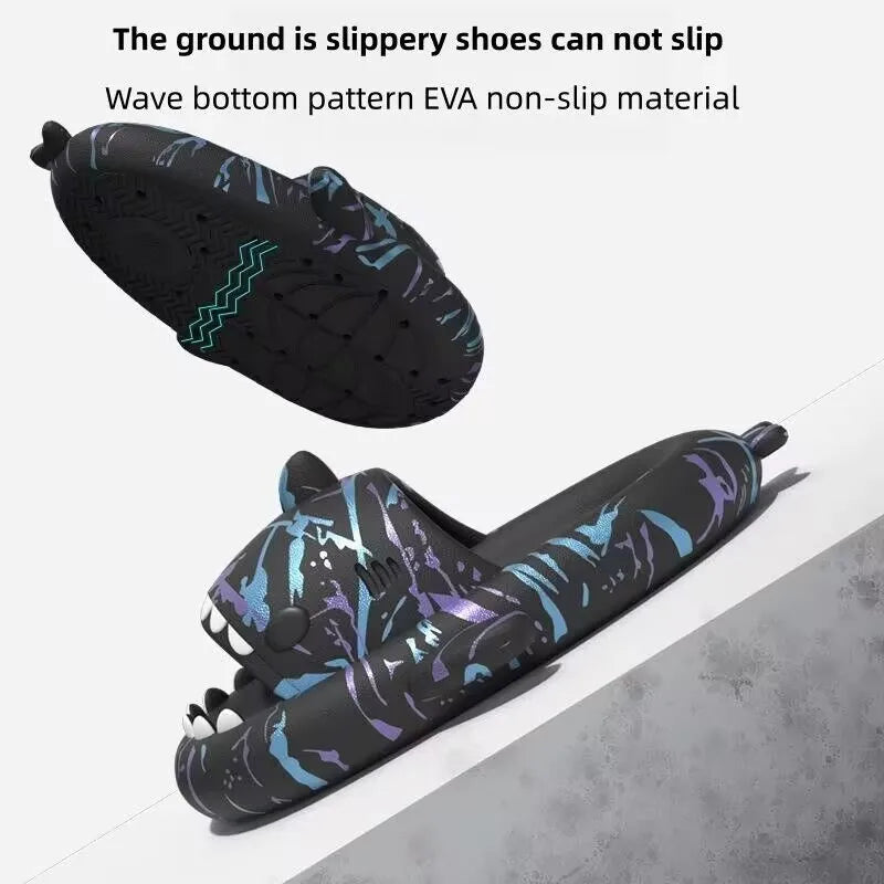 Couples Shark Slippers Women Cartoon Sandals Fashion Men Flip Flops Indoors Bathroom Cute Summer Outdoor Beach Slides Shoes