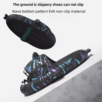 Couples Shark Slippers Women Cartoon Sandals Fashion Men Flip Flops Indoors Bathroom Cute Summer Outdoor Beach Slides Shoes
