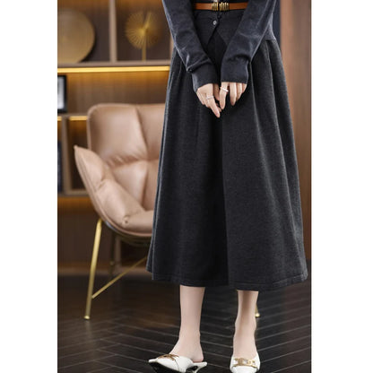 Autumn And Winter 100 Pure Wool Skirt Female High Waist A Word Hip Fishtail Skirt In The Long Slim Knitted Wool Skirt