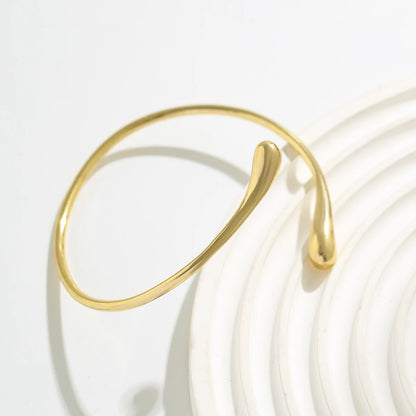 Salircon Simple Metal Water Drop Open Upper Arm Bracelet Bohemian Smooth Upper Arm Bracelet Women's Casual Party Jewelry Gift ﻿
