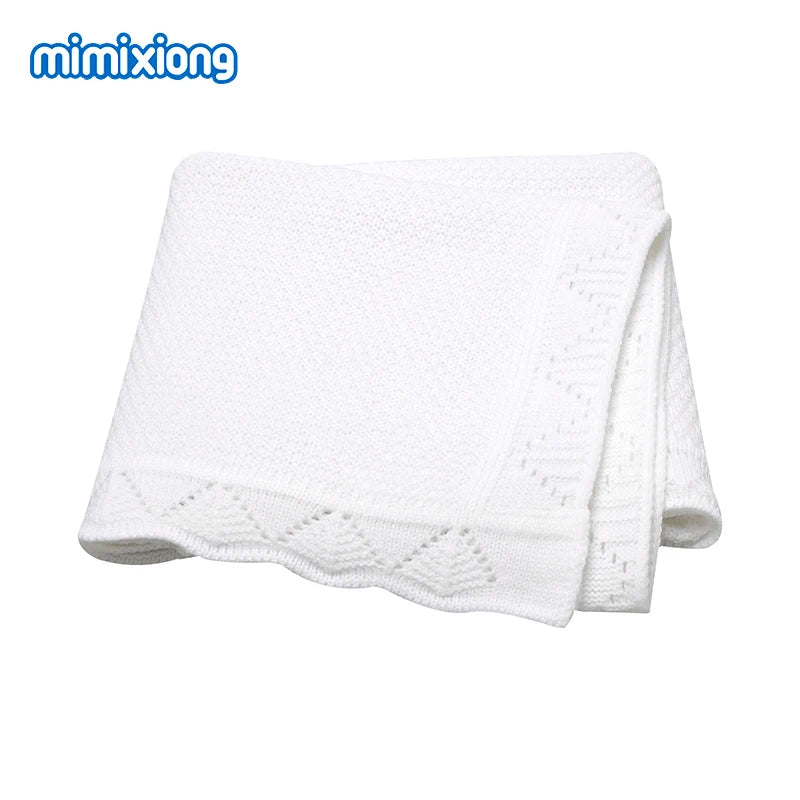 Super Soft Baby Blankets Swaddle Wrap 100*80cm Knit Pure Color Newborn Sleeping Covers for Stroller Bassinet Comfort All Seasons