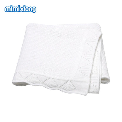 Super Soft Baby Blankets Swaddle Wrap 100*80cm Knit Pure Color Newborn Sleeping Covers for Stroller Bassinet Comfort All Seasons