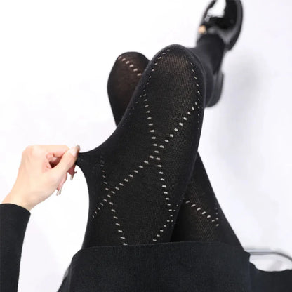 Winter Vintage Grid Tights Women High Waist Elastic Slim Warm Pantyhose 2026 Spring Streetwear Y2K Tights Stocking