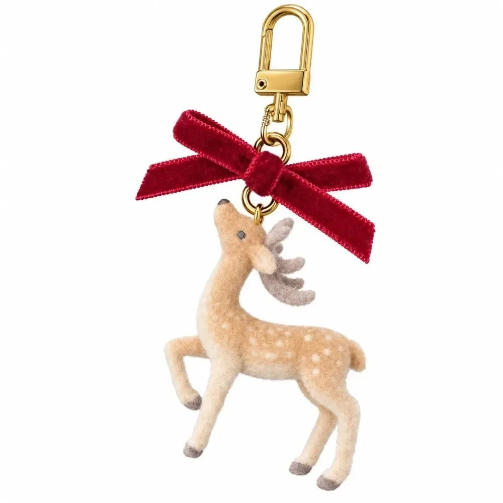 Cute Portable Deer Keychain 11.5cm Length Korean Style Phone Charms Handmade DIY Bead Case