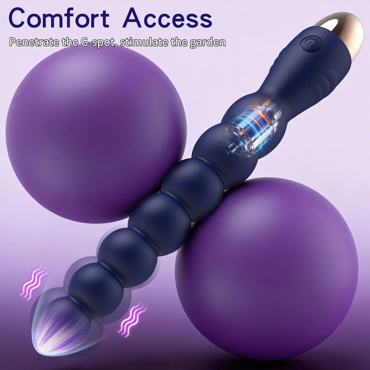 Vibrating Anal Bead Prostate Massager - Anal Plug Toy Made of Soft Silicone, Suitable for Male Beginners and Female Partners