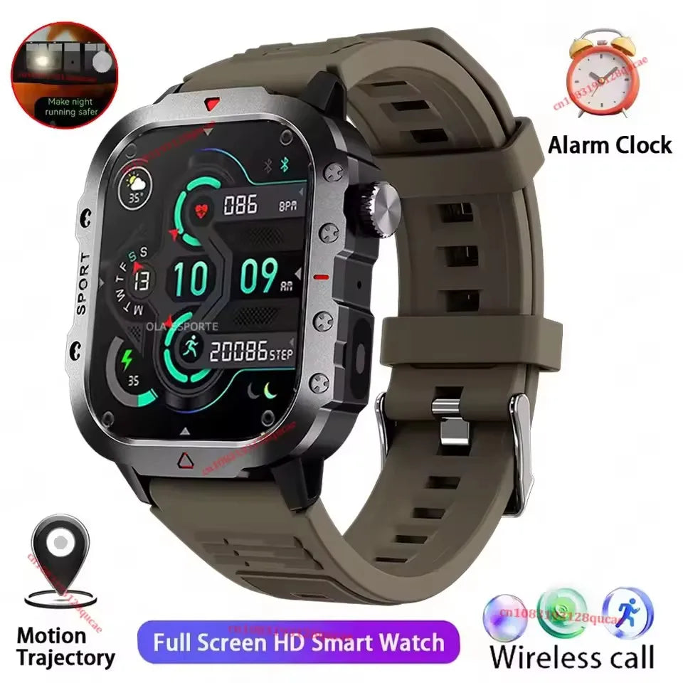 2026 New Rugged Military GPS Smart Watch Men Bluetooth Call Health Monitoring Sports 5ATM Waterproof Smartwatches Man Pk Ht22