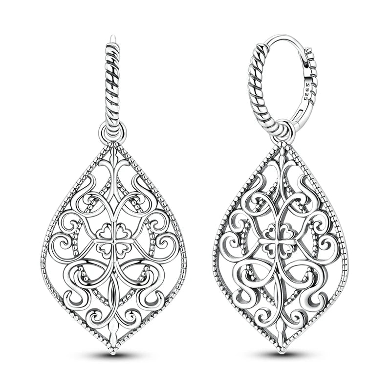 Original 925 Sterling Silver Hoop Earrings Women's Fashion Jewelry Butterfly Iris Lily of the Valley Tulip Flower Luxury Earring