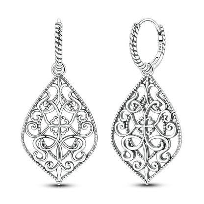 Original 925 Sterling Silver Hoop Earrings Women's Fashion Jewelry Butterfly Iris Lily of the Valley Tulip Flower Luxury Earring