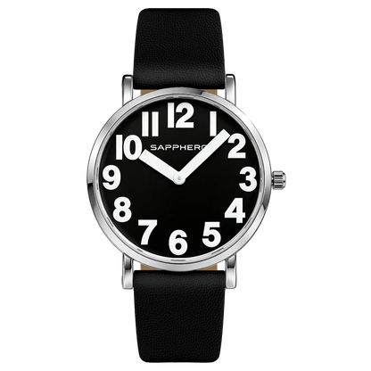 SAPPHERO Women's Casual Quartz Watch PU Leather Strap Alloy Case Pin Clasp Minimalist Wrist Watch 3ATM Waterproof Gift for Women