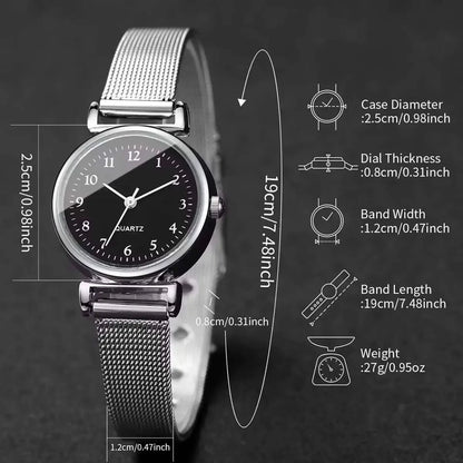 1/2PCS Fashion Women Watches Simple Mesh Band Ladies Quartz Watch Reloj Mujer（Without Box）