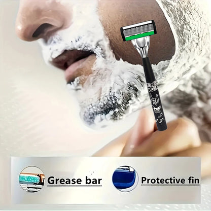 6-Layer Safety Razor Stainless Steel Progressive Blade Easy to Shave Men's Shaving and Women's Hair Removal Shaving Tools