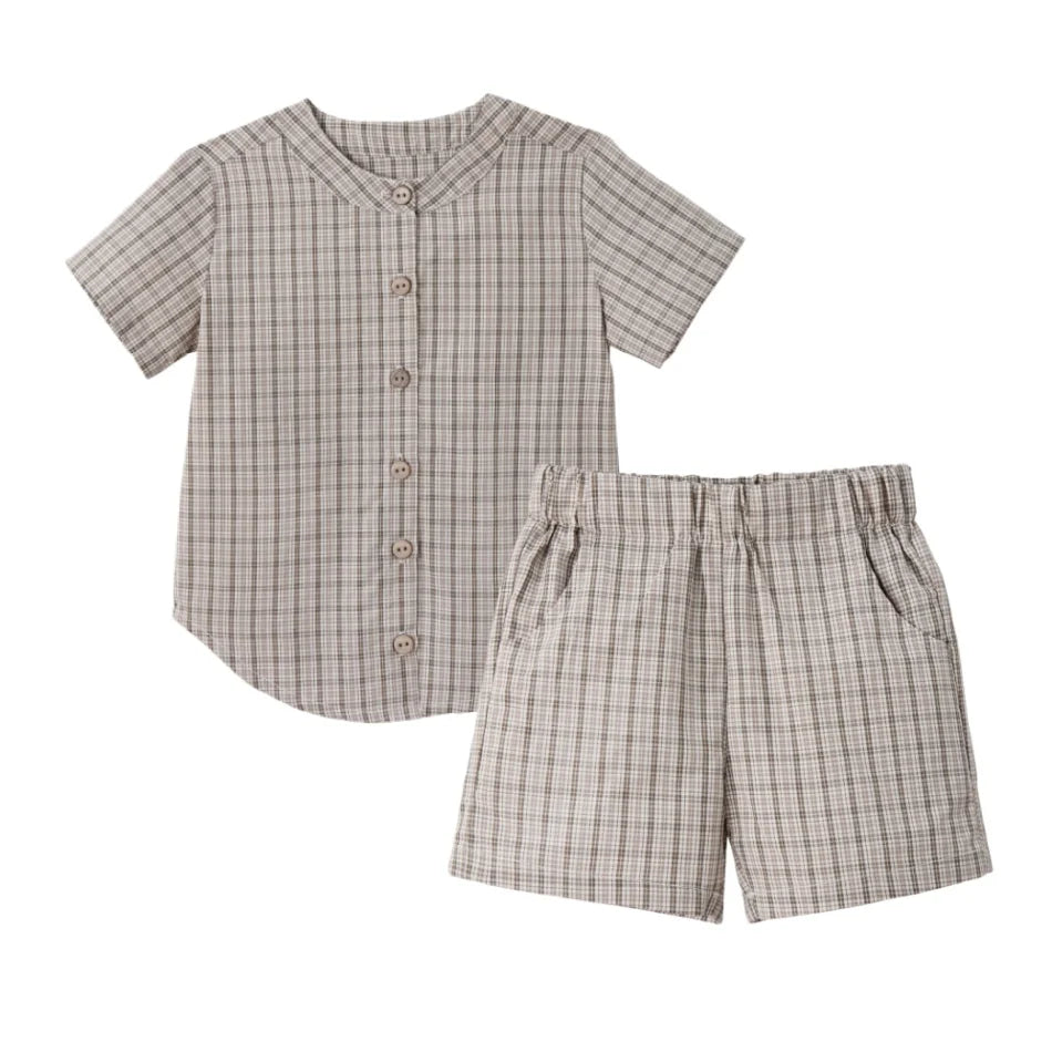 Clearance sale AS SS26 Heritage collection brown Checked smocking  girls dress knitting boys sister brother family match clothes